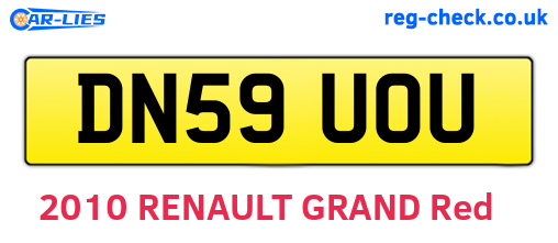 DN59UOU are the vehicle registration plates.