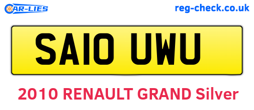 SA10UWU are the vehicle registration plates.