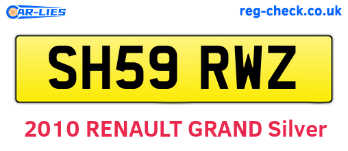 SH59RWZ are the vehicle registration plates.