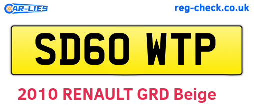 SD60WTP are the vehicle registration plates.