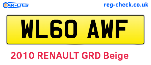 WL60AWF are the vehicle registration plates.