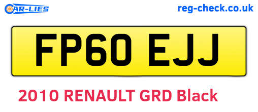 FP60EJJ are the vehicle registration plates.