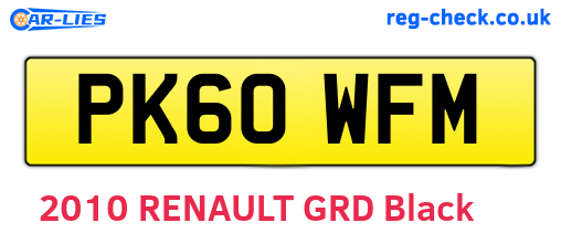 PK60WFM are the vehicle registration plates.