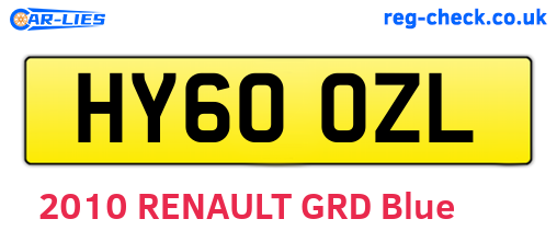 HY60OZL are the vehicle registration plates.
