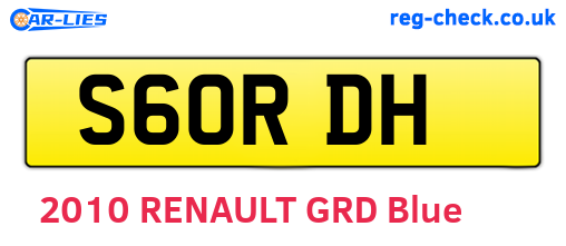 S60RDH are the vehicle registration plates.