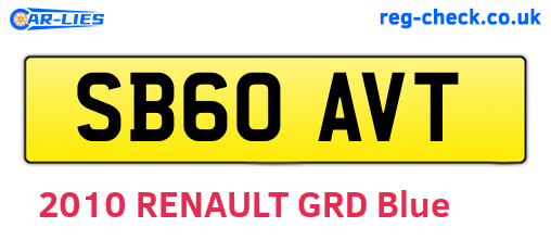 SB60AVT are the vehicle registration plates.