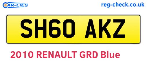 SH60AKZ are the vehicle registration plates.