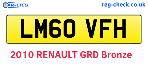 LM60VFH are the vehicle registration plates.