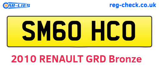 SM60HCO are the vehicle registration plates.