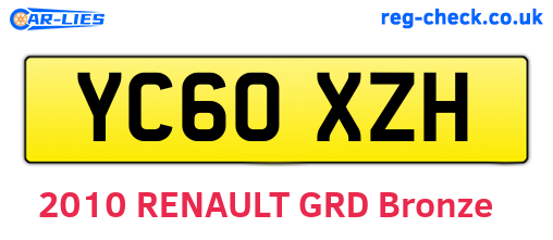 YC60XZH are the vehicle registration plates.