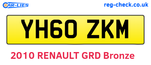 YH60ZKM are the vehicle registration plates.
