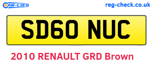 SD60NUC are the vehicle registration plates.