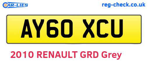 AY60XCU are the vehicle registration plates.