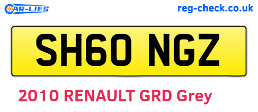 SH60NGZ are the vehicle registration plates.