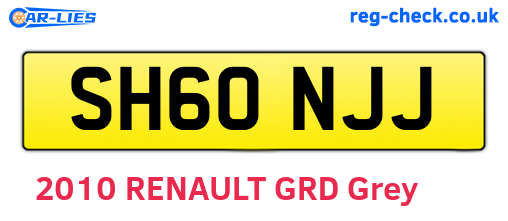 SH60NJJ are the vehicle registration plates.