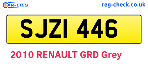 SJZ1446 are the vehicle registration plates.