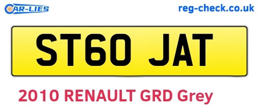 ST60JAT are the vehicle registration plates.