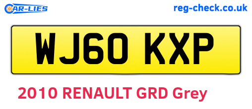 WJ60KXP are the vehicle registration plates.