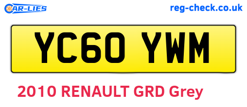 YC60YWM are the vehicle registration plates.