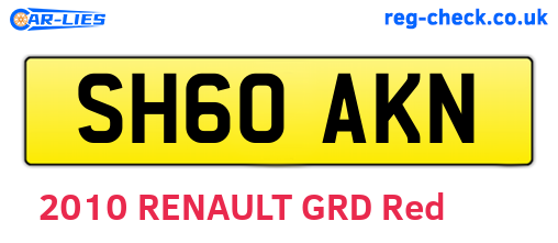 SH60AKN are the vehicle registration plates.