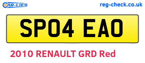 SP04EAO are the vehicle registration plates.
