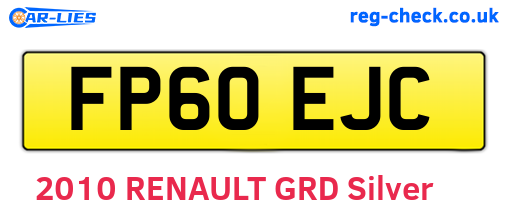 FP60EJC are the vehicle registration plates.