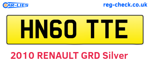 HN60TTE are the vehicle registration plates.