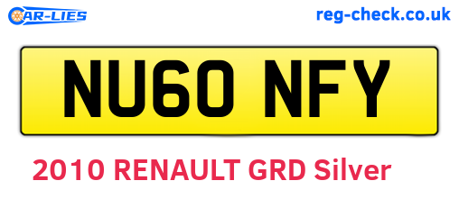 NU60NFY are the vehicle registration plates.