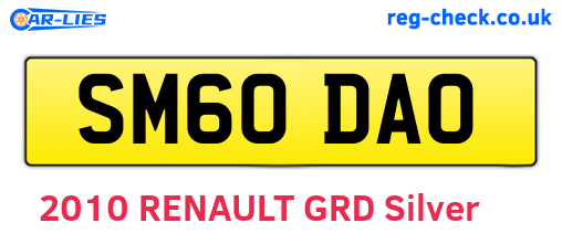SM60DAO are the vehicle registration plates.