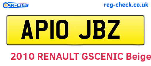 AP10JBZ are the vehicle registration plates.