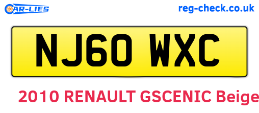 NJ60WXC are the vehicle registration plates.