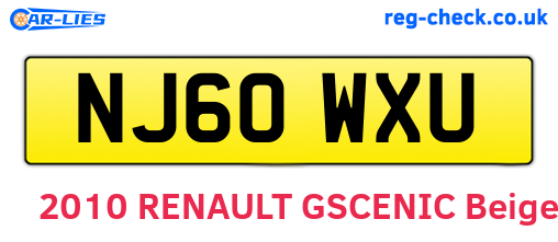 NJ60WXU are the vehicle registration plates.