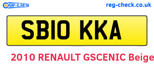 SB10KKA are the vehicle registration plates.