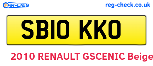 SB10KKO are the vehicle registration plates.