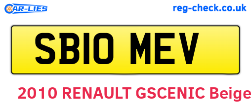 SB10MEV are the vehicle registration plates.