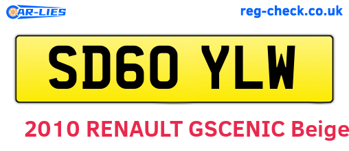 SD60YLW are the vehicle registration plates.