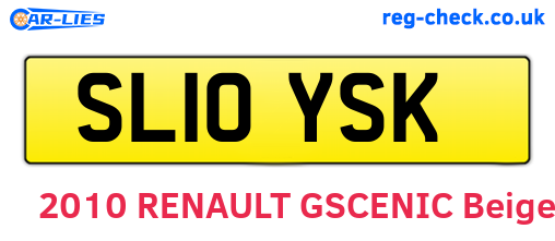 SL10YSK are the vehicle registration plates.