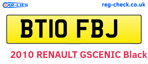 BT10FBJ are the vehicle registration plates.