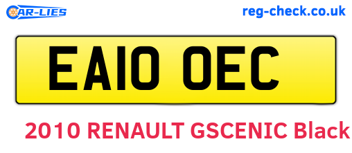 EA10OEC are the vehicle registration plates.