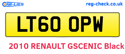 LT60OPW are the vehicle registration plates.