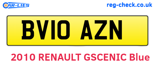 BV10AZN are the vehicle registration plates.