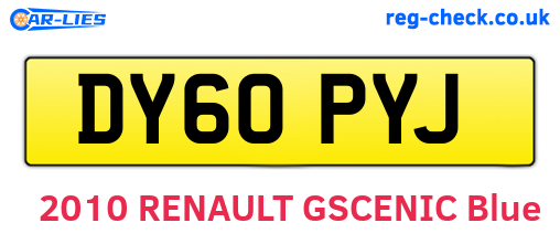 DY60PYJ are the vehicle registration plates.
