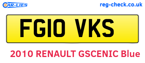 FG10VKS are the vehicle registration plates.