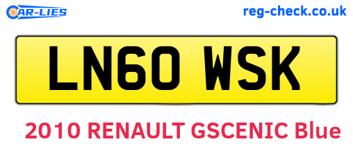 LN60WSK are the vehicle registration plates.