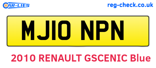 MJ10NPN are the vehicle registration plates.