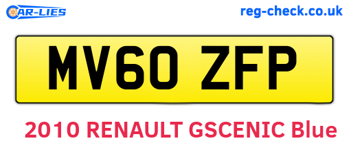 MV60ZFP are the vehicle registration plates.
