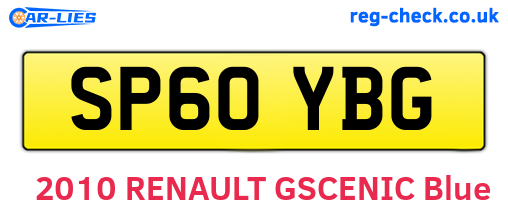 SP60YBG are the vehicle registration plates.