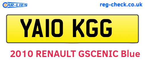 YA10KGG are the vehicle registration plates.