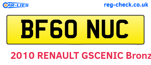 BF60NUC are the vehicle registration plates.
