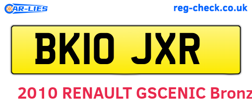 BK10JXR are the vehicle registration plates.